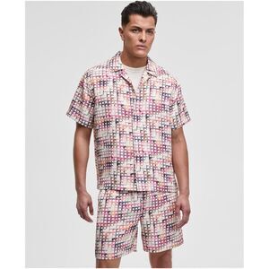 Mode Of One Mens Geo Print Button Up Shirt, NWT